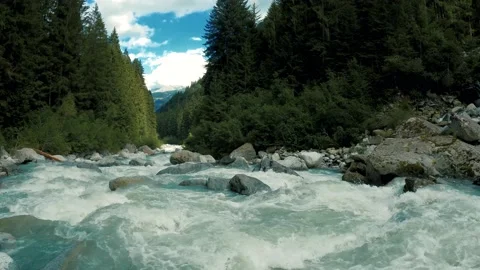 Panorama of an Alpine Stream - 5K Stock Footage 159312098