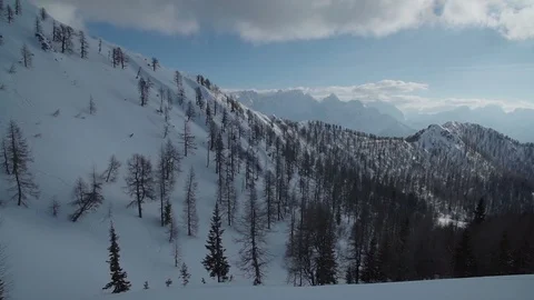 A panorama of the alps exposed for the sky Video stock 102579631