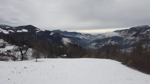 Panorama on Alps in winter time Vídeo Stock 123177398