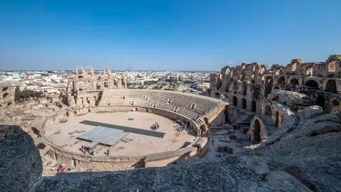 Panorama of the amphitheater, which regularly hosts live music concerts. Stock Photos