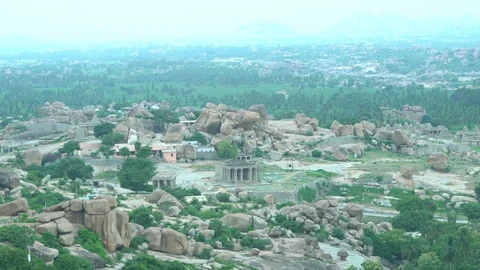 Panorama of ancient civilization with old structures, Hampi, Karnataka. 動画素材 105285957