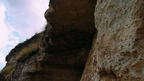 Panorama of ancient orthodox cave monastery Orheiul Vechi, Moldova Video stock 88384059