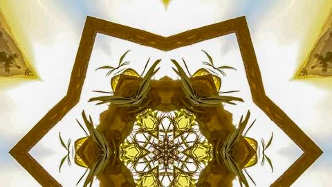 Panorama Angular hexagonal star made from the wood of a Chuppah Stock Photos