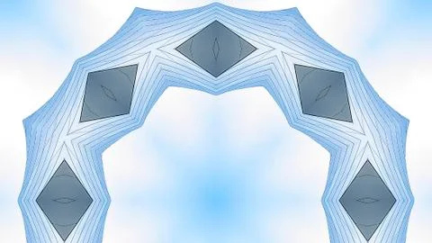 Panorama Angular ring made with metal sheets concert hall Foto stock