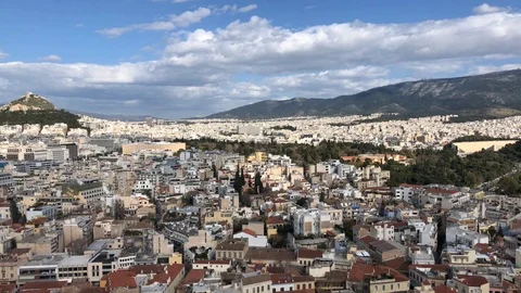 Panorama of Athens from Acropolis Stock Footage 87650248