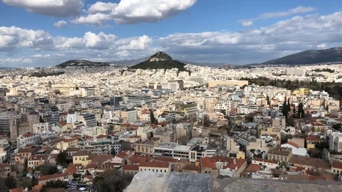 Panorama of Athens from Acropolis Stock Footage 87650274