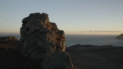 Panorama on Baikal lake on sunset Stock-Footage 123779382
