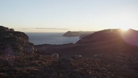 Panorama - Baikal lake - sunset Video stock 123780017
