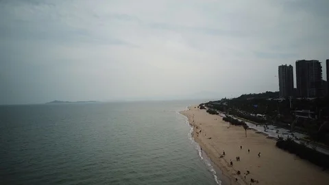 Panorama of the Beach in China Video stock 95776330