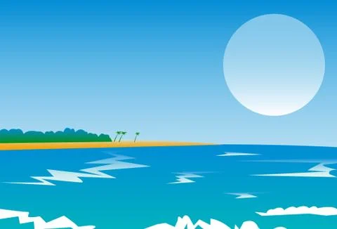 Panorama beach Stock Illustration