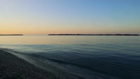 Panorama of the Beach at Sunrise Video stock 161819746
