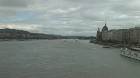 Panorama of the beautiful Budapest Stock Footage 12415090
