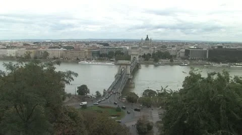 Panorama of the beautiful Budapest Stock Footage 12415261