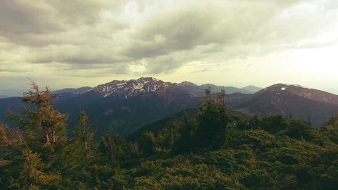 Panorama of a beautiful mountain in the forest Stock Footage 95234566