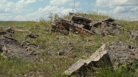 A panorama with beautiful mountain rocks. Stock Footage 258360020