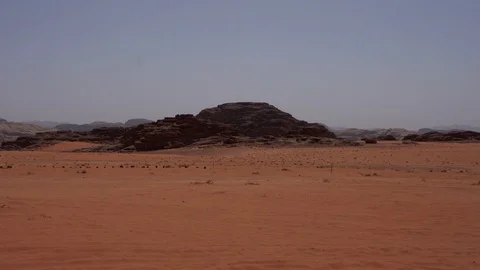 Panorama of beautiful sand pattern on the dune in Wadi Rum desert  during vibran Stock Footage 126242087