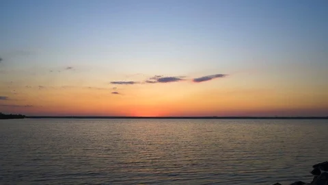 Panorama of beautiful sunset on the ocean Stock Footage 85272812