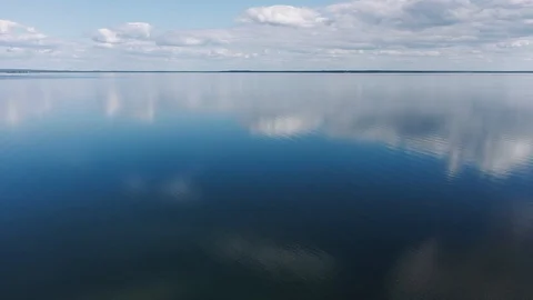 Panorama of the beautiful water surface Stock Footage 117473834