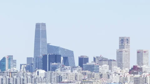 Panorama of beijing skyline--timelapse Stock Footage 41721433