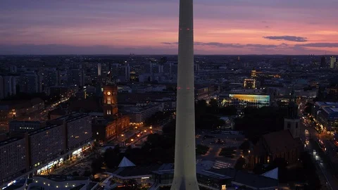 Panorama of Berlin at night. Germany. Video stock 117368929