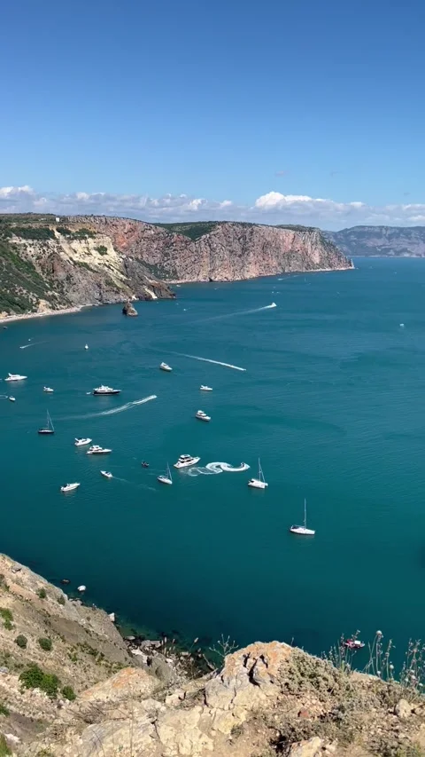 Panorama of Black Sea 스톡 동영상 248569036