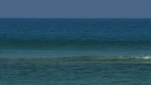 Panorama blue ocean and waves Stock Footage 160150375