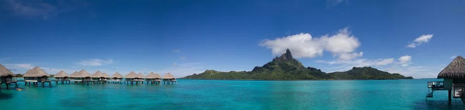 Panorama in Bora Bora, French Polynesia Stock Photos