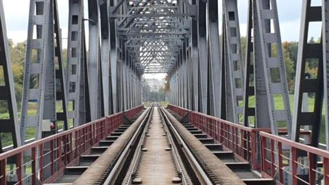 Panorama of the bridge over the river Stock Photos