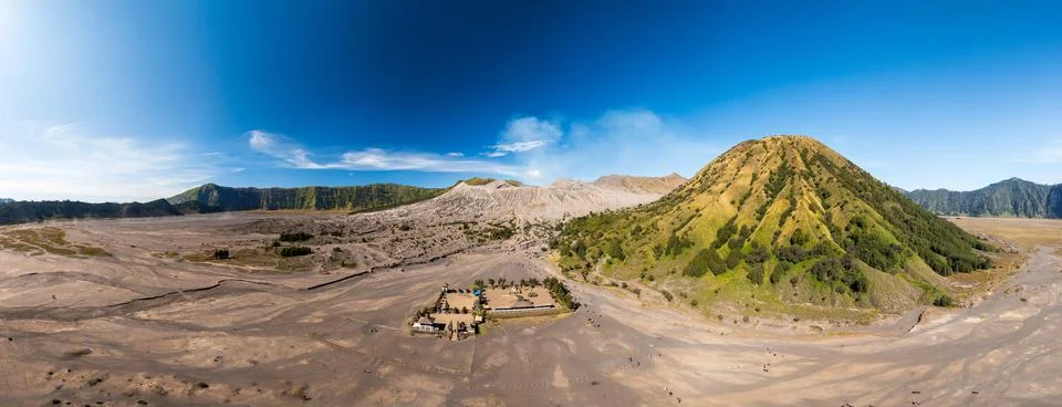 Panorama of Bromo , East Java, Indonesia, aerial view from drone Stock Photos