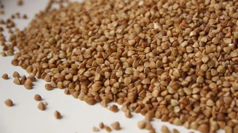 Panorama Of Buckwheat Grains On White Background Stock Footage 64951997