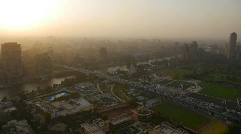Panorama of Cairo from the height Stock Footage 67991950