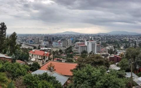 Panorama of the Capital City of Ethiopia, Addis Ababa Stock Photos