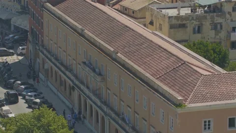 Panorama of capitol of Corfu. View of old town and old fort, Greece Stock Footage 143506015