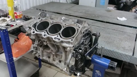 Panorama car engine block 2 Stock Footage 150266684