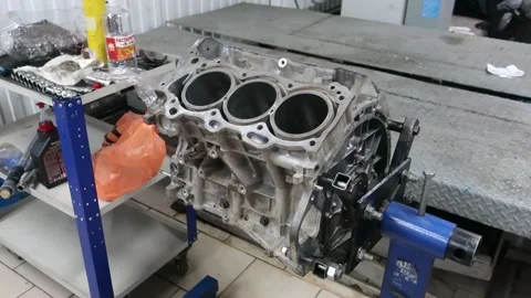 Panorama car engine block Stock Footage 150266683