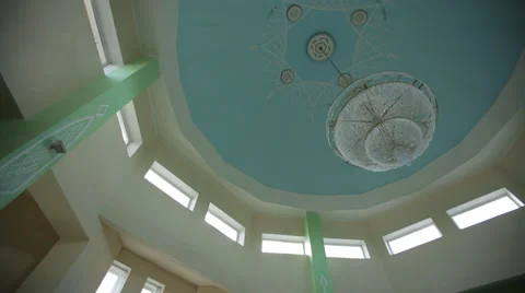 Panorama ceiling of the mosque Stock Footage 36537981