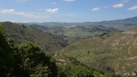 Panorama of central Sicily Stock Footage 110906761