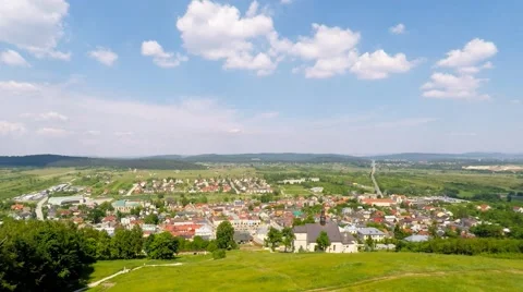 Panorama of Checiny town. Stock Footage 50965388