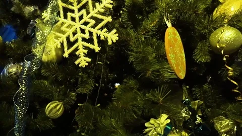 Panorama of the Christmas tree from left to right Stock Footage 100279357