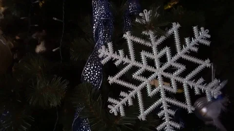 Panorama of the Christmas tree from right to left Stock Footage 100279361