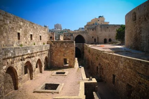 Panorama of Citadel of Raymond de Saint-Gilles Pilgrim Hill , Tripoli, Lebano Foto stock