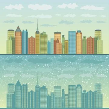 Panorama of cities Stock Illustration