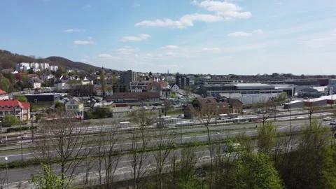 Panorama of the city of Bielefeld. Upper plan. Stock Footage 239918666