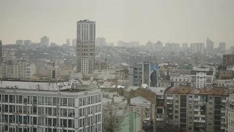 Panorama Of The City The Camera Moves To The Left Stock Footage 100083614