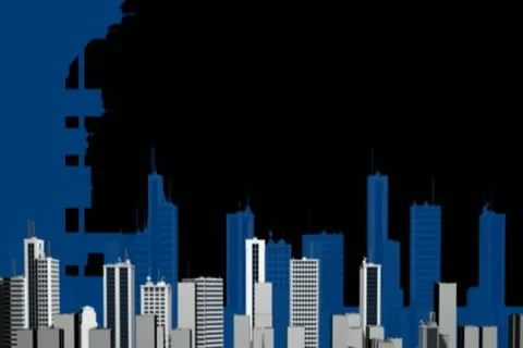 Panorama City Overlay Stock Footage 10871004