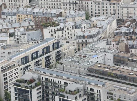 Panorama of the city of Paris from the Eiffel tower Stockfoto's