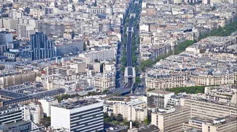Panorama of city Paris Stock Footage 47659501