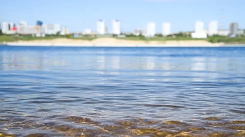 Panorama of the city from the river Video stock 254339115
