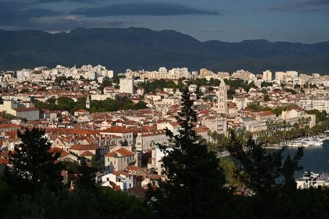 Panorama the city of Split. Top view on the Old Town of Split, Croatia Stock Photos