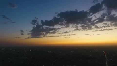 Panorama of the city at sunset Stock Footage 161445142